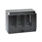 Simon - Boitier mural en saillie avec couvercle de protection - 3 modules - Aluminium