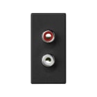 Simon - Plaque K45 1/2 mécanisme avec 2 connecteurs RCA audio (rouge et noir) - noir