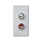 Simon - Plaque K45 1/2 mécanisme avec 2 connect RCA audio (rouge et noir) - Aluminium