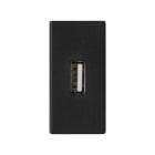 Simon - Plaque K45 1/2 mécanisme avec 1 connecteur USB type "A" femelle - noir