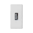 Simon - Plaque K45 1/2 mécanisme avec 1 connecteur USB type "A" femelle - Blanc