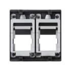 Simon - Plaque plate K45 anti-pous X 2 AMP,BRAND REX,SYSTIMAX,KRONE, BELDEN - noir