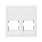 Simon - Plaque plate K45 anti-pous X 2 AMP,BRAND REX,SYSTIMAX,KRONE, BELDEN - Blanc