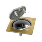 Simon - Porte-méc fermeture manuelle 1 prise Schuko K45 logement 1 RJ45 Keystone-Laiton