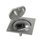 Simon - Porte-méc fermeture manuelle 1 prise Schuko K45 logement 1 RJ45 Keystone-Ac Inox
