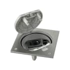 Simon - Porte-méc fermeture manuelle 1 prise Schuko K45 et 1 RJ45 Cat.6e UTP-Acier inox