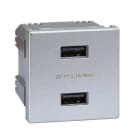 Simon - Chargeur USB 5V/DC 2,1A à partager K45 - mod.large Aluminium