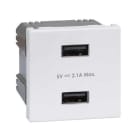 Simon - Chargeur USB 5V/DC 2,1A à partager K45 - mod.large Blanc