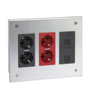 Simon - Kit encastrer:1 prise doubles CIMA500+1 prise double détrom+2 RJ45 Cat.6A