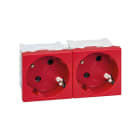 Simon - Prise de courant double Schuko K45 connexion rapide finition Rouge
