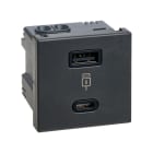 Simon - Chargeur Type A+C USB 18W Quick Charge 1 module K45 finition Graphite