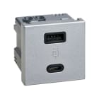 Simon - Chargeur Type A+C USB 18W Quick Charge 1 module K45 finition Aluminium