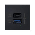 Simon - Chargeur Type A+C USB 65W 1 module K45 finition Graphite