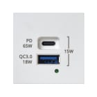 Simon - Chargeur Type A+C USB 65W 1 module K45 finition Blanc