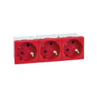 Simon - Prise de courant triple Schuko K45 connexion rapide - Rouge