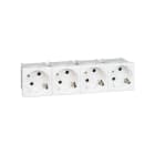 Simon - Prise de courant quadruple Schuko K45 connexion rapide - Graphite