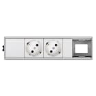 Simon - Ofiblock Compact K45 3 éléments avec 2 Schuko 1 matrice dernière position blanc