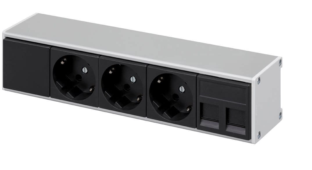 Simon - Pack Ofiblock 3 prises de courant Schuko et 2 RJ45 C.6U