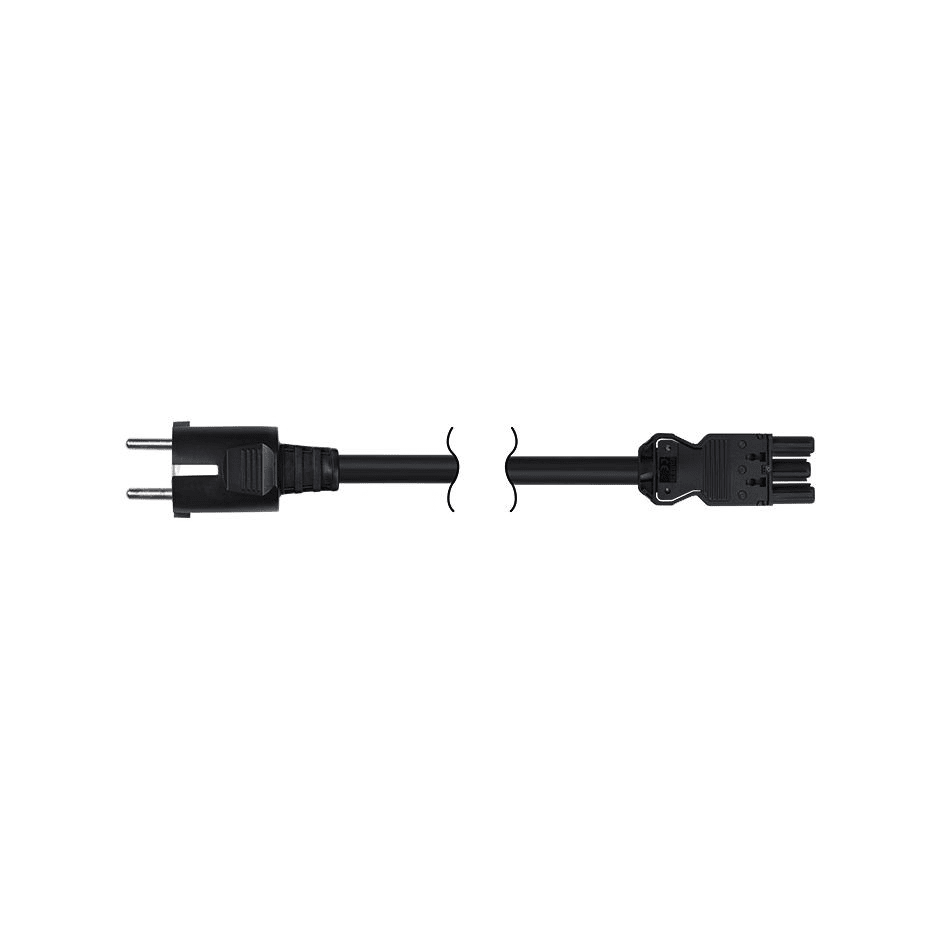 Simon - Câble connexion rapide femelle Schuko 3 pôle 2m. Section 3x1,5mm² - Noir