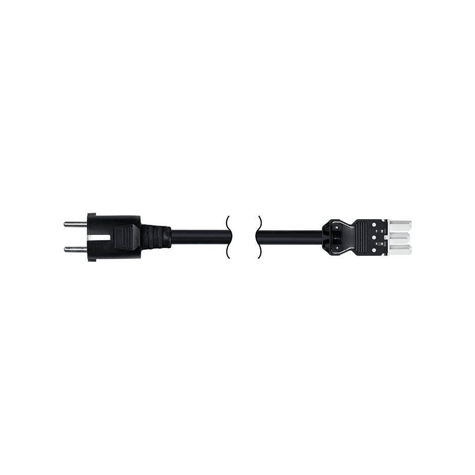 Simon - Câble connexion rapide femelle Schuko 3 pôle 2m. Section 3x1,5mm² - Blanc neige