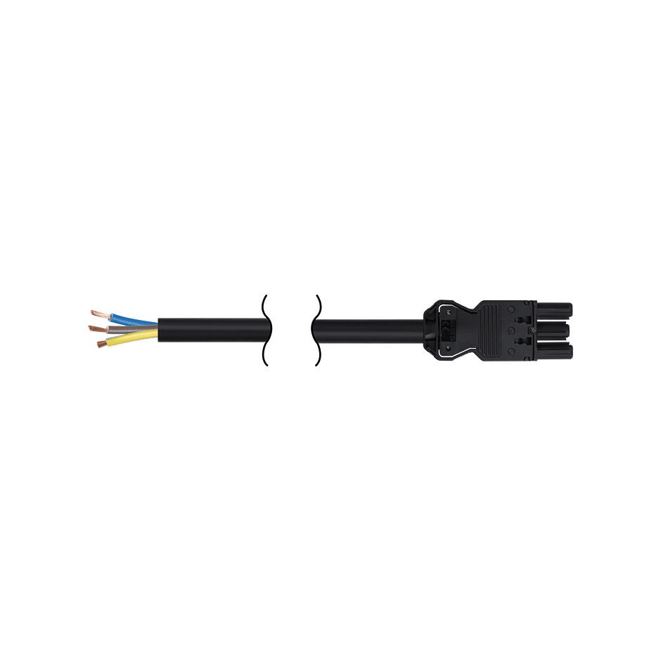 Simon - Câble conn. rapide F-extrémité libre 3P 2m RZ1-K 3x2,5mm² noir