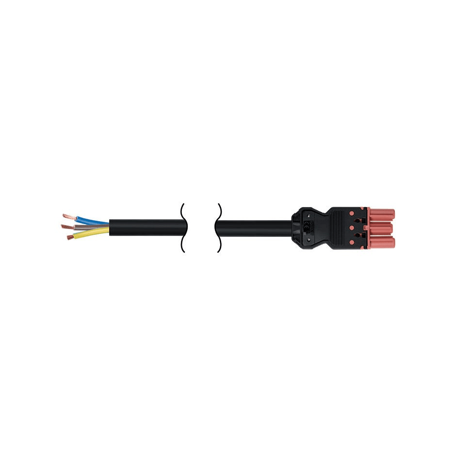 Simon - Câble conn. rapide F-extrémité libre 3P 2m RZ1-K 3x2,5mm² rouge