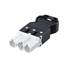 Simon - Fiche à connexion raide mâle 3 pôles connexion à vis - Blanc neige