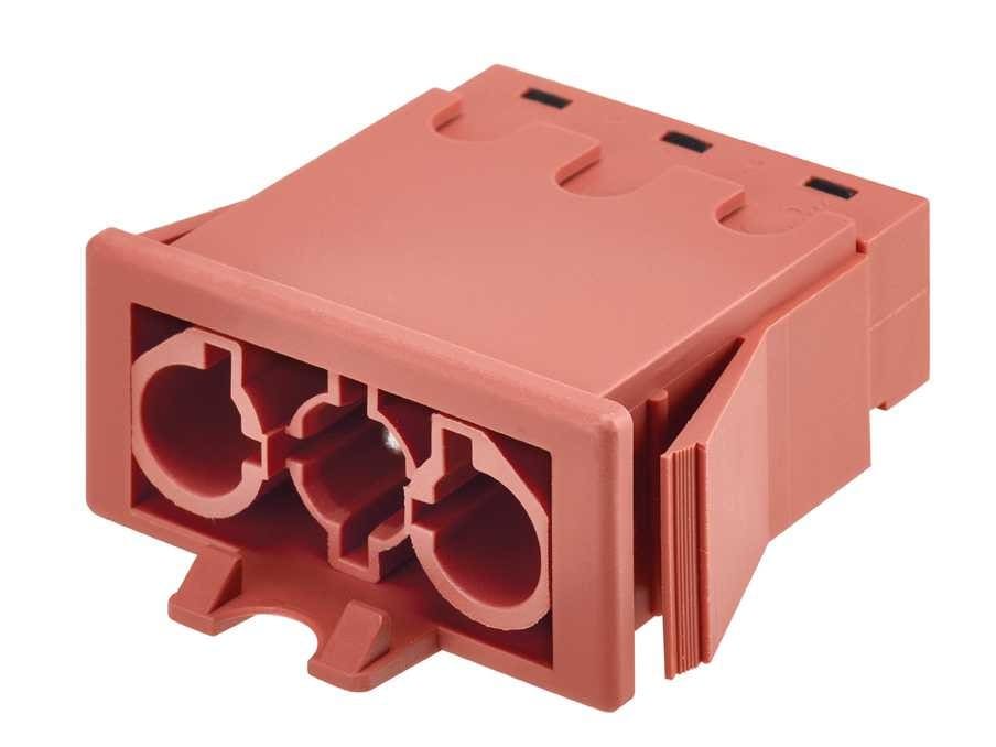 Simon - Connecteur rapide mâle 3 pôles connexion clavette - Rouge
