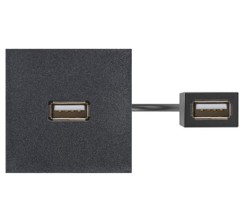 Simon - Plaque K45 avec USB A 3.0 - cordon finition noir
