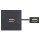Simon - Plaque K45 avec USB A 3.0 - cordon finition noir