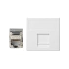 Simon - Plaque K45 VDM plate avec volet 1 x RJ45 F-F  Cat. 6 FTP - Blanc neige