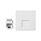 Simon - Plaque K45 VDM plate avec volet 1 x RJ45 F-F Cat. 6 UTP - Blanc neige