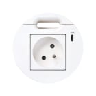 Simon - Kit Flash 90 prise franco-belge + chargeur USB-C 20W + sortie câblage blanc K45