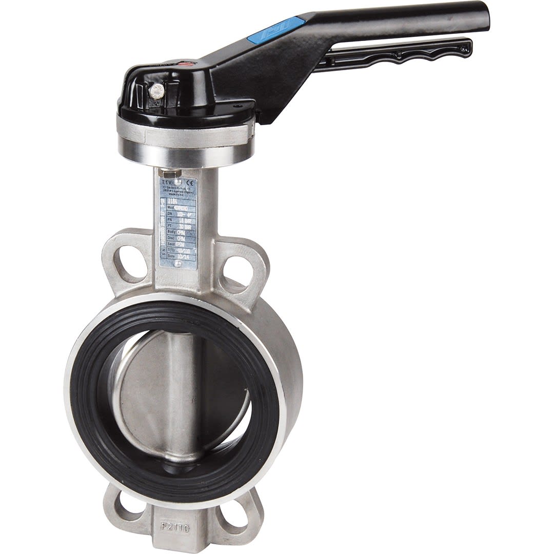 Sferaco - Vanne papillon Wafer TTV Série 1184 Corps et Papillon inox, EPDM DN250 à levier