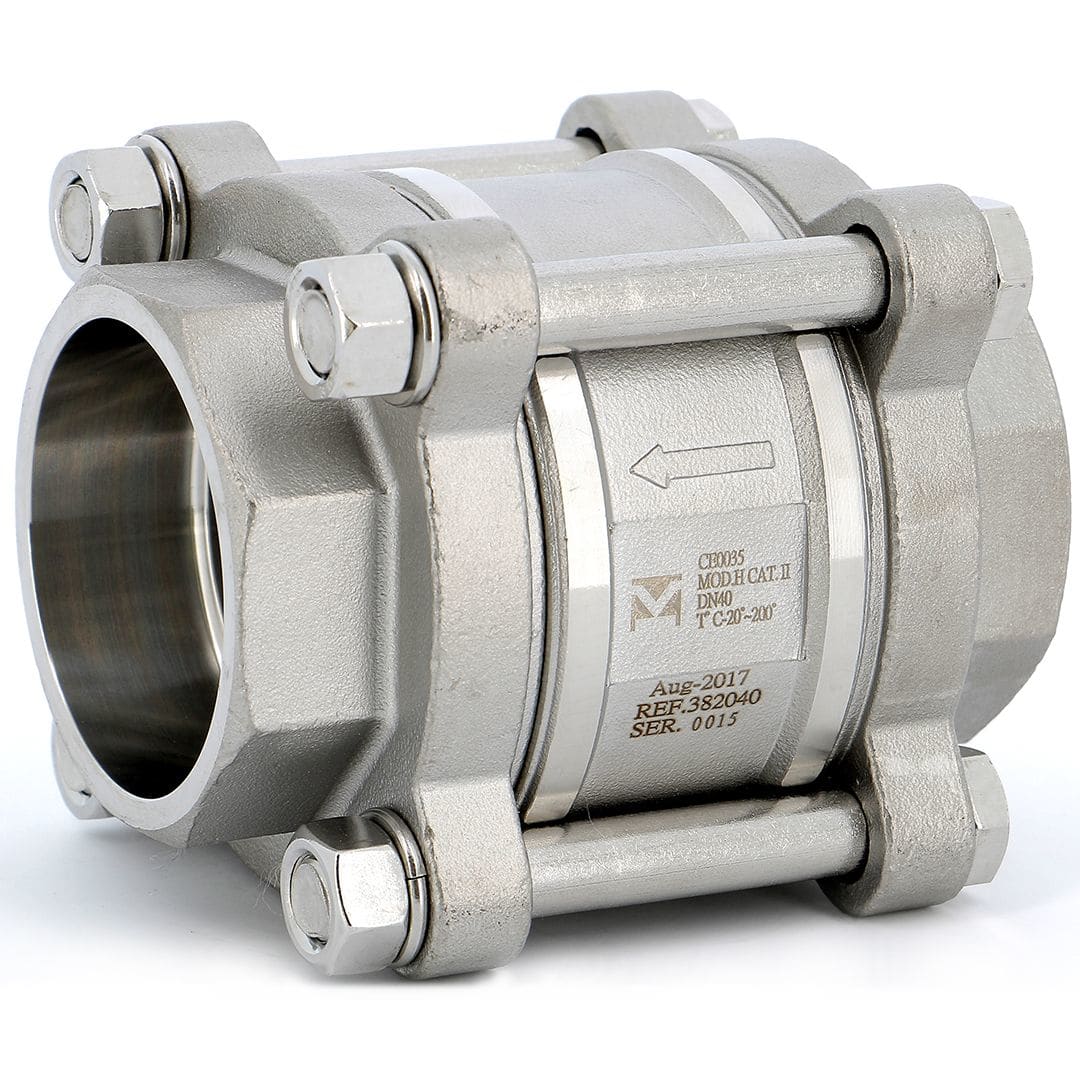 Sferaco - Clapet de non retour à disque inox 3 pièces Série 382 à souder SW PN63 DN40