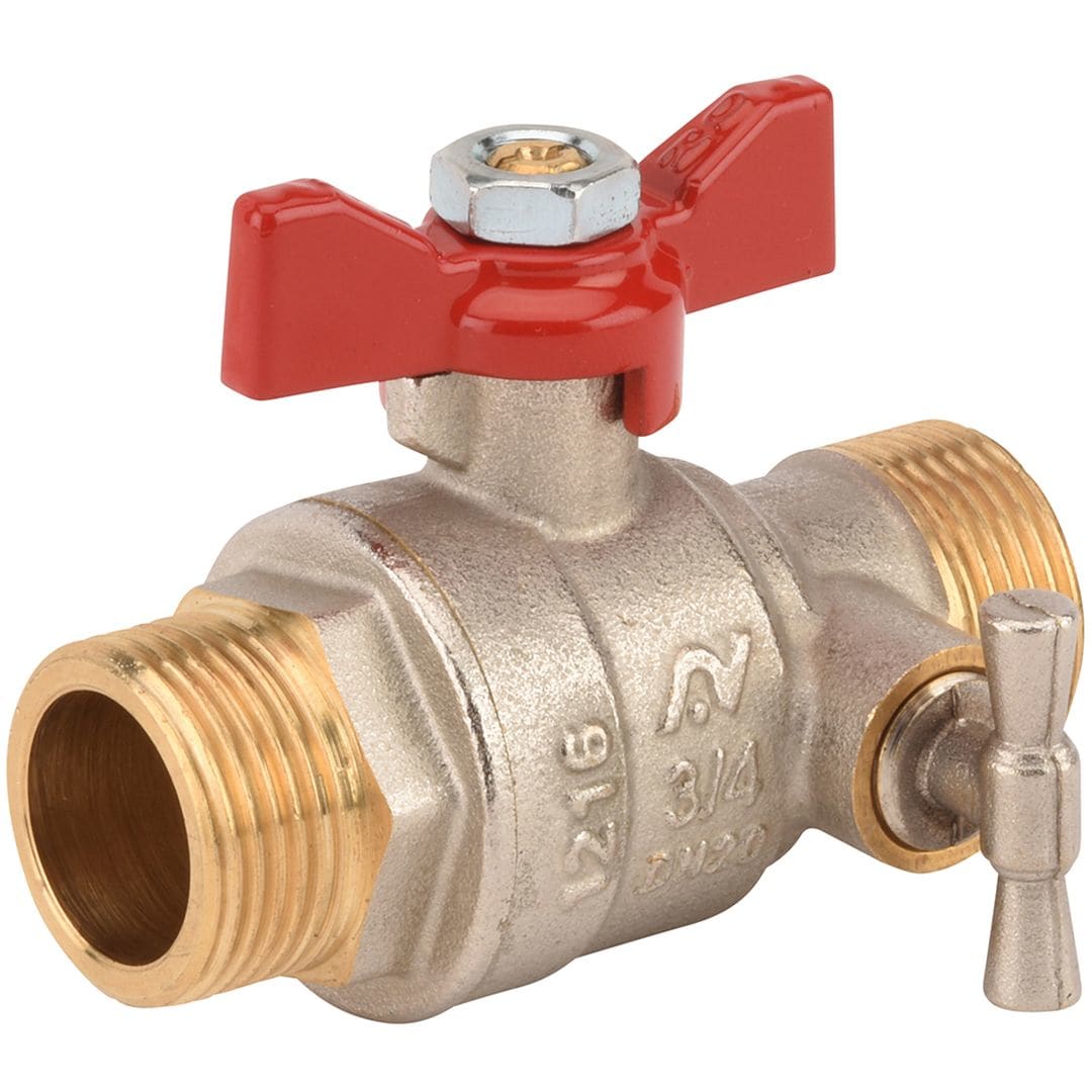 Sferaco - Vanne à sphère laiton titré Bât+ mâle mâle à purge manette papillon Ø3/4''