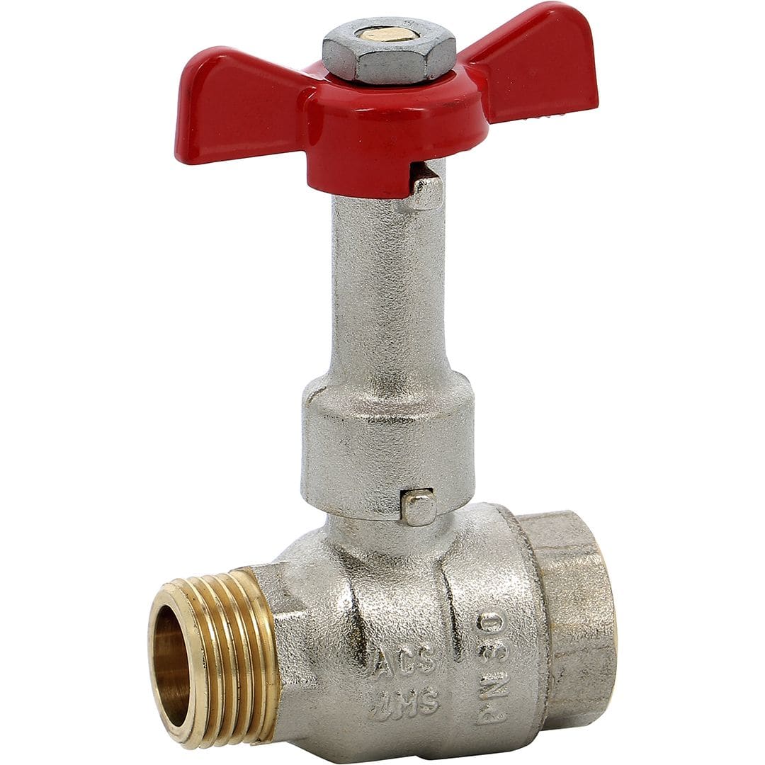 Sferaco - Vanne à sphère laiton Série 618 mâle femelle prolongateur manette rouge 1/2"