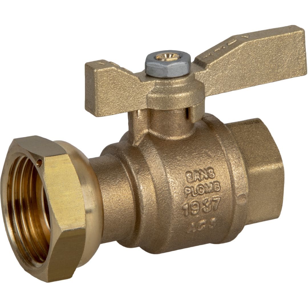 Sferaco - Robinet compteur 641 DN20 droit femelle 3/4" - écrou DN1" manette laiton 2/3-1/3
