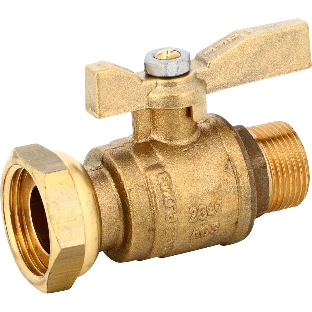 Sferaco - Robinet compteur SPDE 642 DN20 droit mâle 3/4" - écrou 1" manette laiton