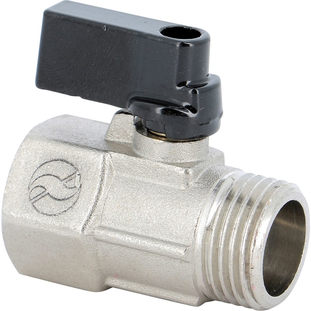 Sferaco - Mini vanne à sphère laiton nickelé 4MS Série 674 mâle femelle BSP DN1/4"