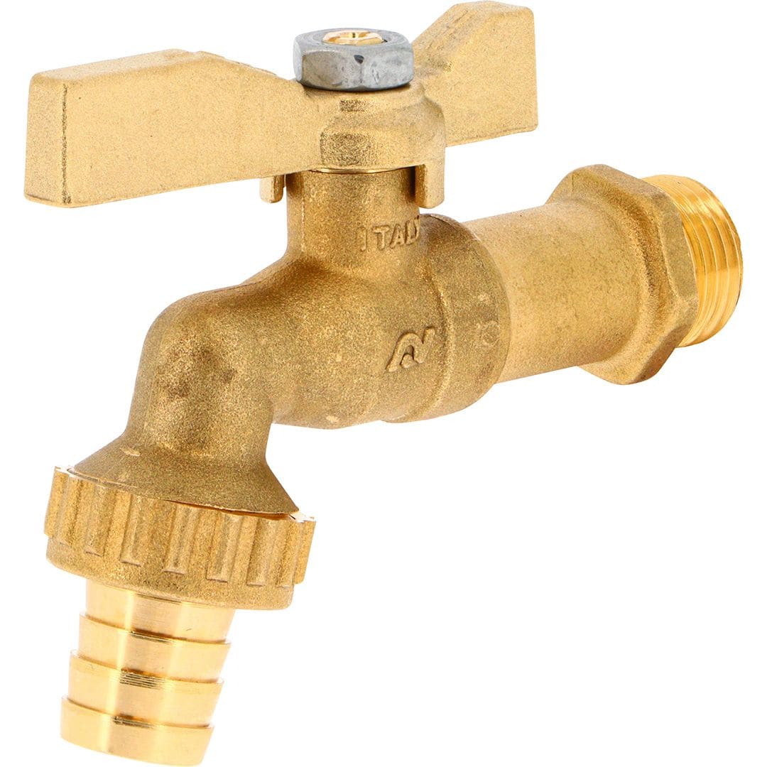 Sferaco - Robinet de puisage laiton brossé Série 681 avec manette laiton DN1/2"-3/4" D17