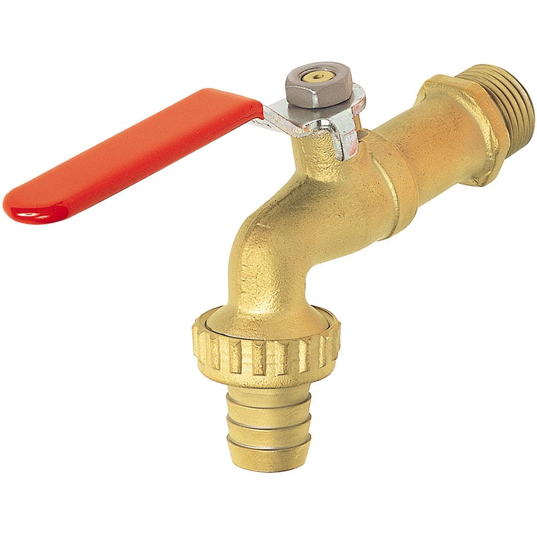 Sferaco - Robinet de puisage laiton brossé Série 682 avec poignée rouge DN3/4"-3/4" D19