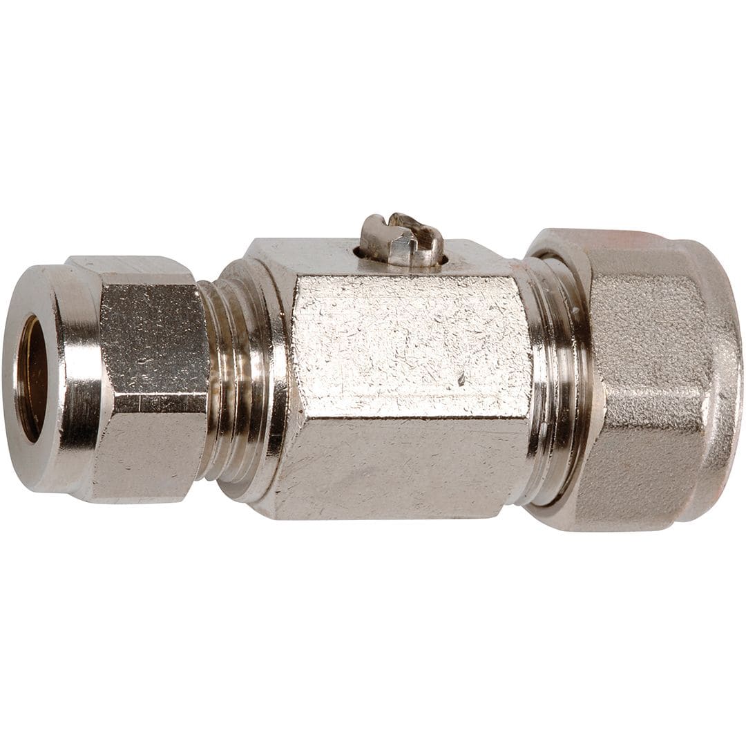 Sferaco - Vanne à sphère laiton chromé droite ACS commande tournevis Série 687 D14-D10