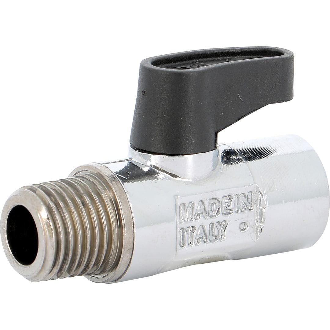 Sferaco - Micro vanne à sphère laiton chromé Série 692 mâle femelle BSP DN1/4"