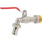 Sferaco - Robinet de puisage laiton nickelé avec poignée acier rouge DN3/4"-1" D20,5