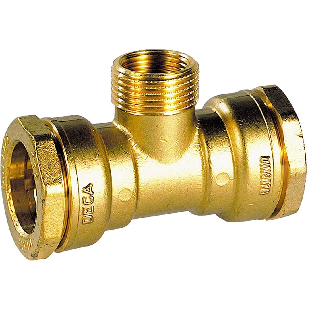 Sferaco - Raccord laiton à serrage extérieur Té DECA Série 865 mâle 1"1/4 femelle 1" PE 40