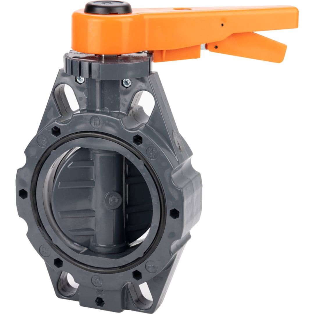 Sferaco - Vanne papillon PVC-U série 1100 PN10 à oreilles de centrage DN150/160 EPDM