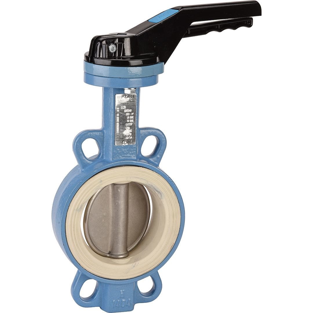 Sferaco - Vanne papillon Wafer TTV Série 1156 Papillon inox, NBR blanc DN80 à levier