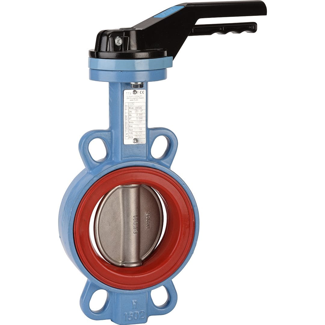 Sferaco - Vanne papillon Wafer TTV Série 1157 Papillon inox, Silicone DN300 à levier