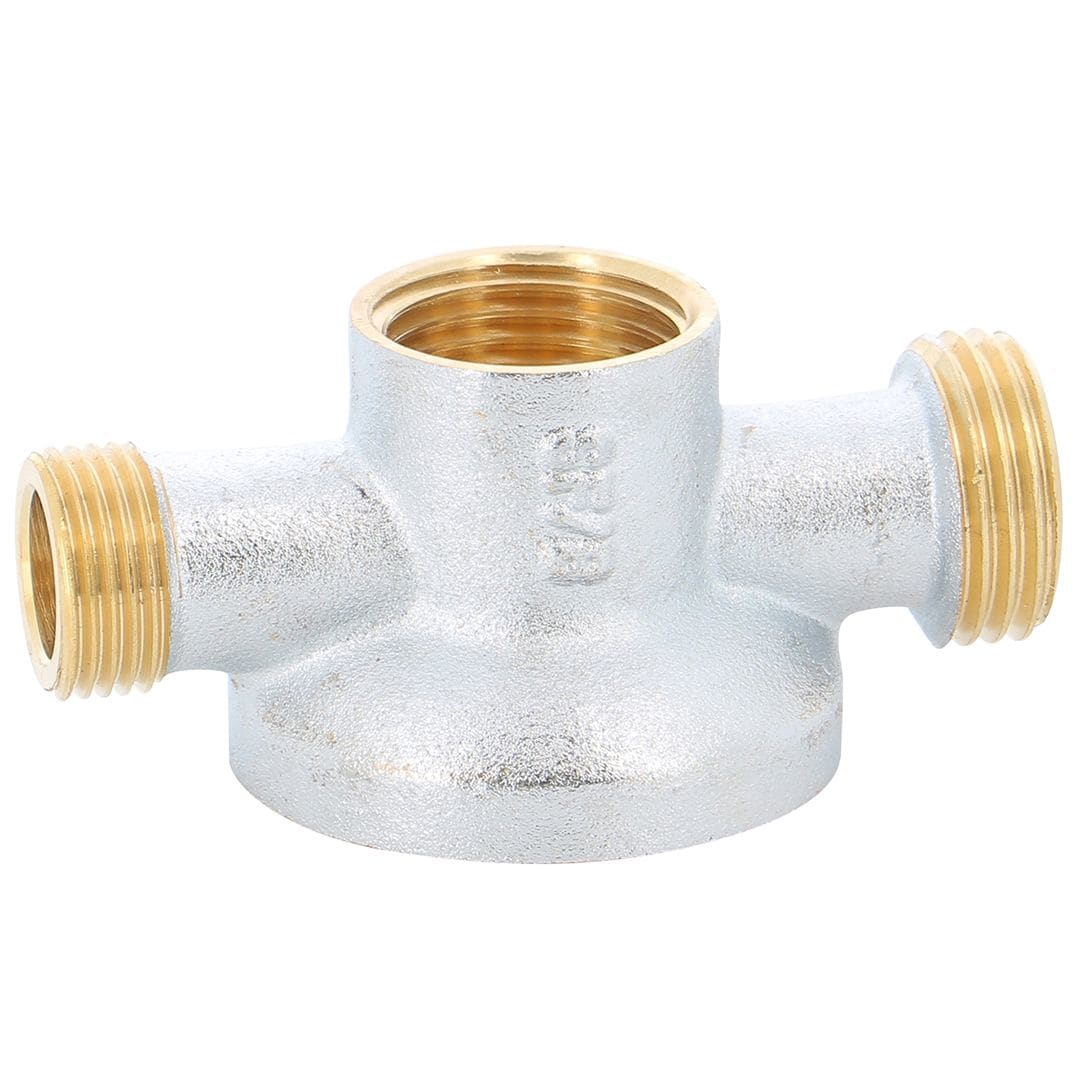 Sferaco - Applique murale laiton chromé double sans écrou Série 1348 M1/2"-F1/2"-M3/8"